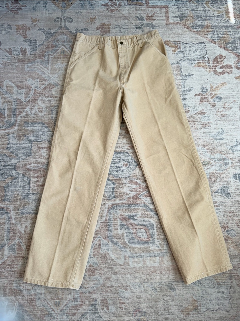 Carhartt Men's Beige Straight-Leg Cargo Pants 34x34